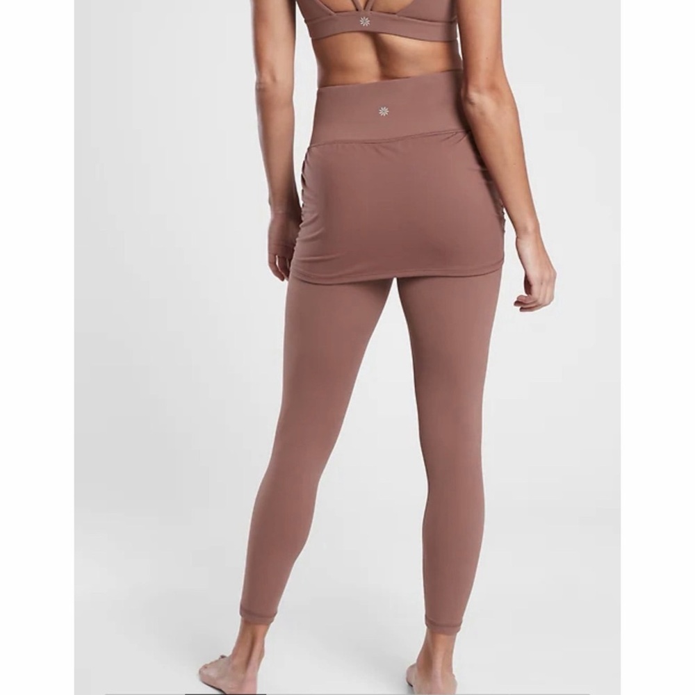 Athleta (Hearth Rose) Brown Skirted Leggings NWT SZ XL - Picture 2 of 16